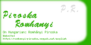 piroska romhanyi business card
